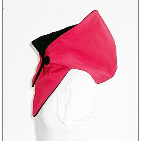 Kapuzenschal Softshell, rot-schwarz, Schal