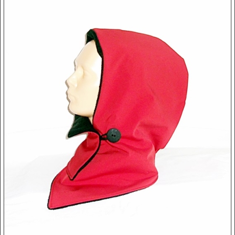 Kapuzenschal Softshell, rot-schwarz, Schal