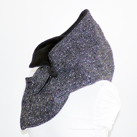 Kapuzenschalkragen schwarz meliert, Schal