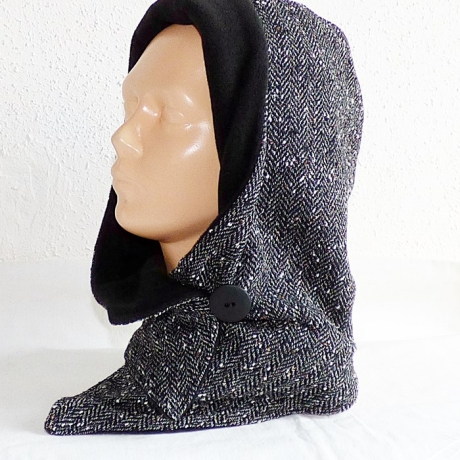 Kapuzenschalkragen schwarz meliert, Schal