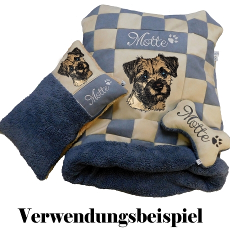 NEU Stickdatei Applikation Border Terrier Jacke