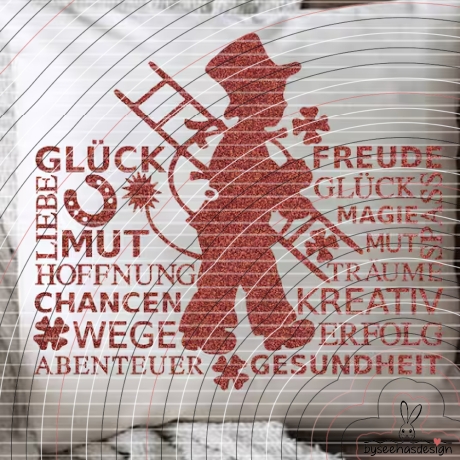 Kaminfeger mit Text Plotterdatei SVG DXF 