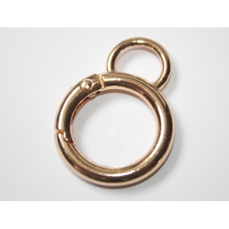 Rundkarabiner mit Öse gold 28mm / 19mm Schlüsselband Ring