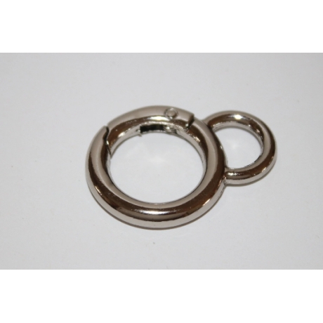 Rundkarabiner mit Öse silber 29mm / 19mm Anhänger RESTMENGE