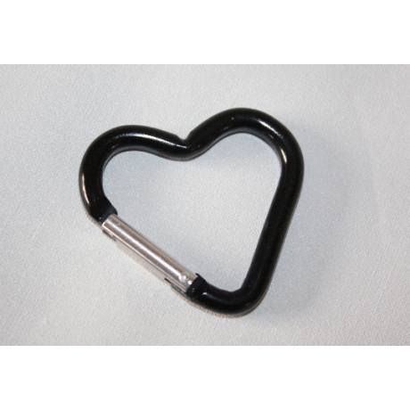 Karabiner Herz schwarz Karabinerhaken Aluminium Herzform