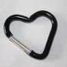 Karabiner Herz schwarz Karabinerhaken Aluminium Herzform