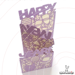 Karte Happy New Year Plotterdatei SVG DXF