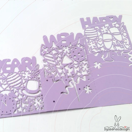 Karte Happy New Year Plotterdatei SVG DXF