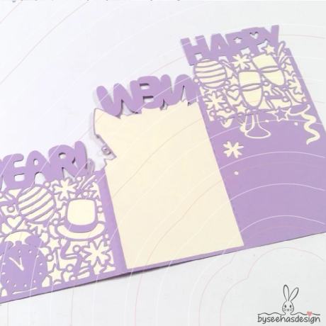 Karte Happy New Year Plotterdatei SVG DXF