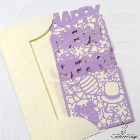 Karte Happy New Year Plotterdatei SVG DXF