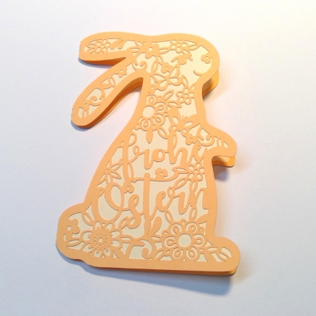 Karte Osterhase mit Kuvert Plotterdatei SVG DXF FCM