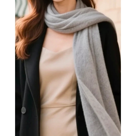 Damen-Herren-Kaschmir-Schal, 70 x 200 cm, neu, hellgrau
