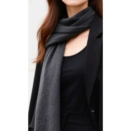 Damen-Herren-Kaschmir-Schal, 70 x 200 cm, neu, dunkelgrau