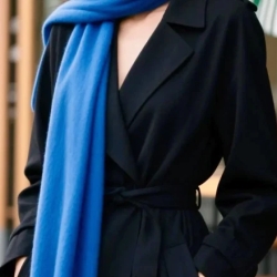 Damen-Herren-Kaschmir-Schal, 70 x 200 cm, neu, hellblau