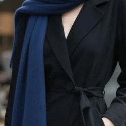 Damen-Herren-Kaschmir-Schal, 70 x 200 cm, neu, blau