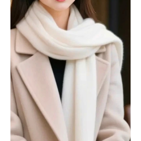 Damen-Herren-Kaschmir-Schal, 70 x 200 cm, neu, weiss