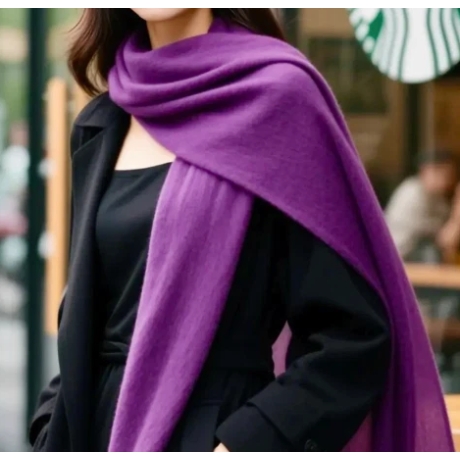 Damen-Herren-Kaschmir-Schal, 70 x 200 cm, neu, lila