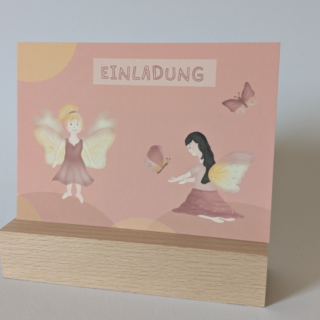 10 Einladungskarten Feen Kindergeburtstag