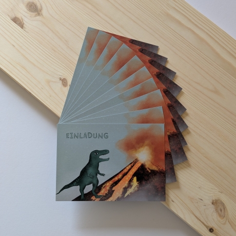 10 Einladungskarten Dino Kindergeburtstag