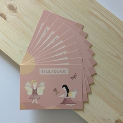 10 Einladungskarten Feen Kindergeburtstag