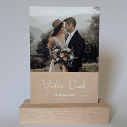 100 Dankeskarten Hochzeit Cognacbraun