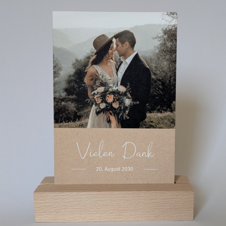 100 Dankeskarten Hochzeit Cognacbraun