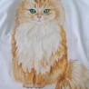 Handbemaltes Fruit of the Loom T-Shirt Motiv Eule, weiss 