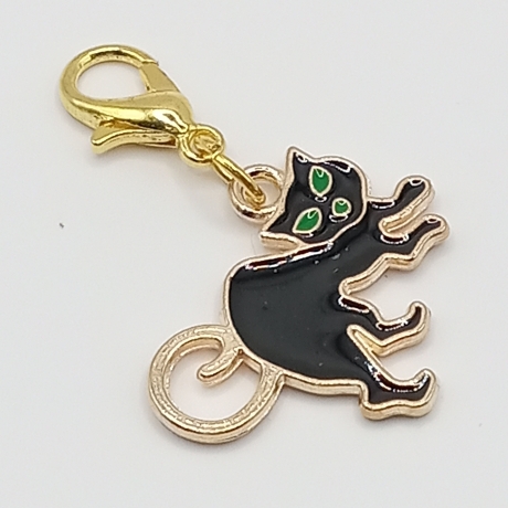 Katze schwarz Clip Anhänger Bettelarmband Halloween Charm