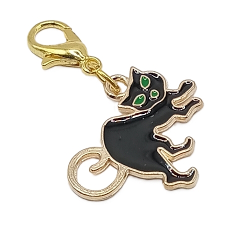 Katze schwarz Clip Anhänger Bettelarmband Halloween Charm