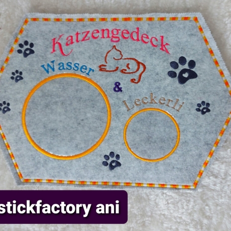 Katzengedeck V3 ith mug rug Stickdatei Set drei Größen