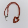 Halskette aus Keramikperlen, rotbraun silber, Länge 42 + 4 cm