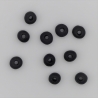 10 Keramikperlen, rund abgeflacht, 10x7 mm, schwarz, Perlen