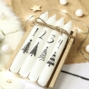 Adventskerzen 4er Set mit Beschriftung in Holzbox ~ Advent