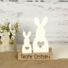 Kerzenhalter Ostern – Hasen aus Gießpulver, Holz & Teelichter