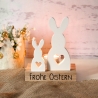 Kerzenhalter Ostern – Hasen aus Gießpulver, Holz & Teelichter
