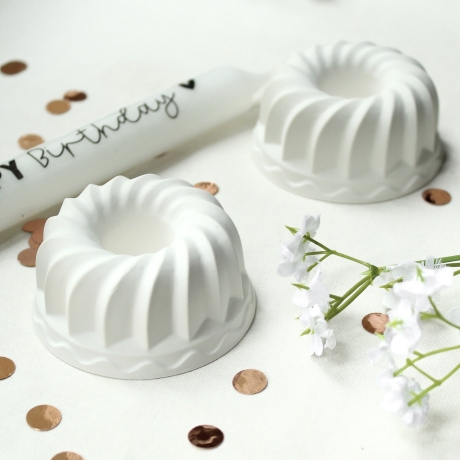 Kerzenhalter Gugelhupf für Stabkerzen aus Gießpulver | Geburtstag