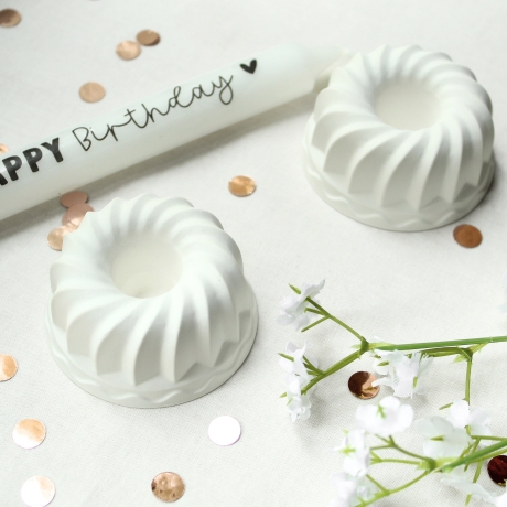 Kerzenhalter Gugelhupf für Stabkerzen aus Gießpulver | Geburtstag