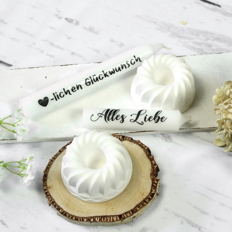 Kerzenhalter Gugelhupf für Stabkerzen aus Gießpulver | Geburtstag