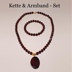 Kette Armband - Set XXL Collier Halskette Perlenkette Schmuckset