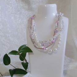 Mehrstrang-Kette Perlen-Kette Kurzkette Chaos-Kette Wachs-Perlen