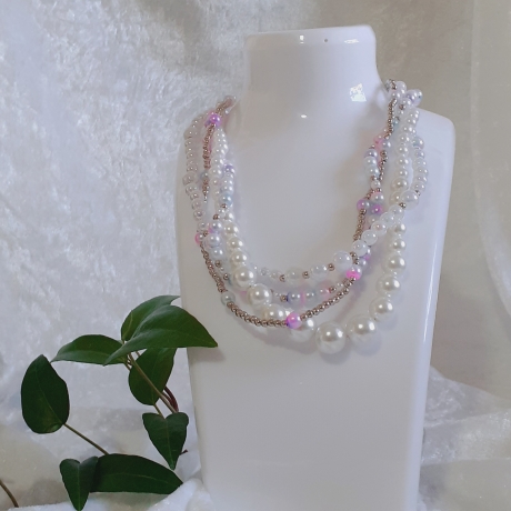 Mehrstrang-Kette Perlen-Kette Kurzkette Chaos-Kette Wachs-Perlen