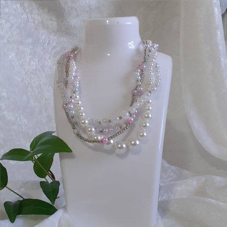 Mehrstrang-Kette Perlen-Kette Kurzkette Chaos-Kette Wachs-Perlen