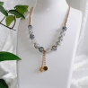 Kurz Kette Halskette Perlenkette Schmuck Perlen marmorierte Perle