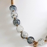 Kurz Kette Halskette Perlenkette Schmuck Perlen marmorierte Perle