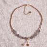 Kurz Kette Halskette Perlenkette Schmuck Perlen marmorierte Perle