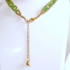 Kette Halskette Grün-Golden Damenkette Schmuck Glasperlen Perlen