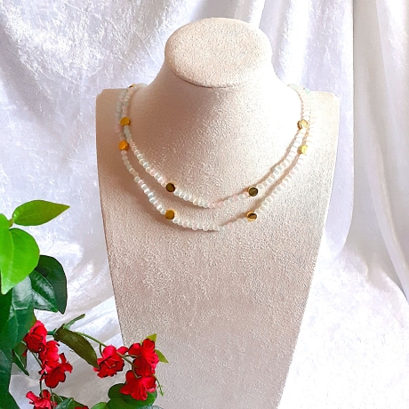 Kette Armband - Set, große Größe Halskette Perlenkette Schmuckset