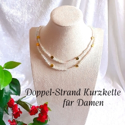 Kette Armband - Set, große Größe Halskette Perlenkette Schmuckset