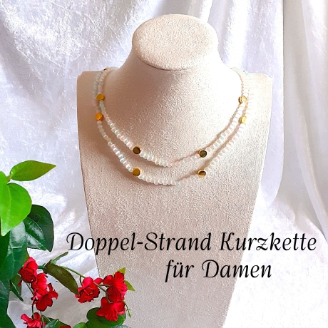 Kette Armband - Set, große Größe Halskette Perlenkette Schmuckset