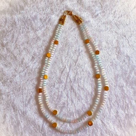 Kette Armband - Set, große Größe Halskette Perlenkette Schmuckset